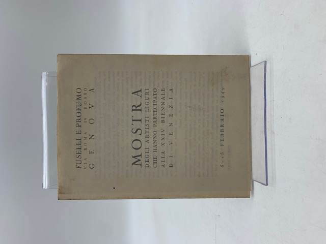 Mostra degli artisti liguri che hanno partecipato alla XXIV Biennale di Venezia. Fuselli e Profumo, Genova (pieghevole)